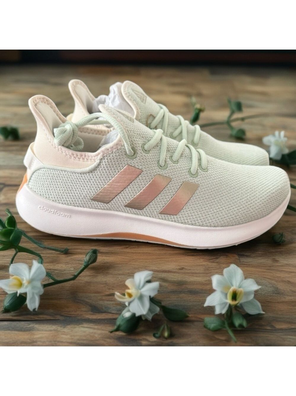 Adidas Cloudfoam Pure Women’s Sneakers Linen Green/Linen Green Metallic/White
